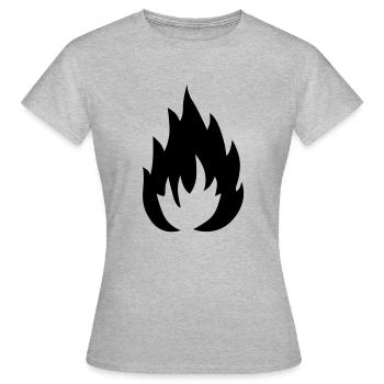Flamme - Frauen T-Shirt - Grau meliert - Vorne - AI Model Female 172 dark (172cm)
