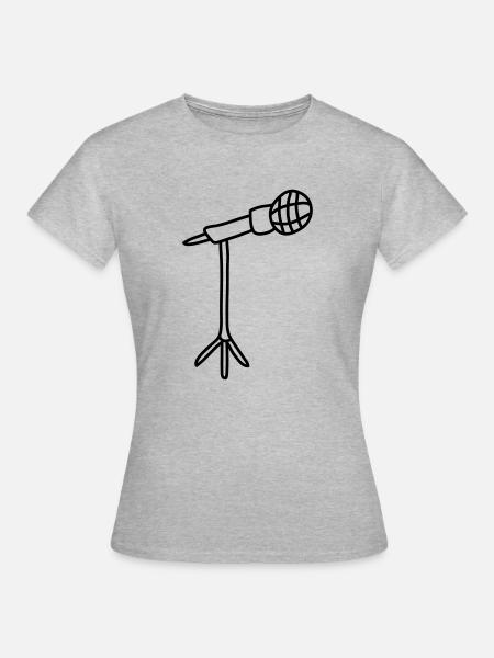 Microphone - Frauen T-Shirt - Grau meliert