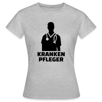 Krankenpfleger - Frauen T-Shirt - Grau meliert - Vorne - AI Model Female 172 dark (172cm)