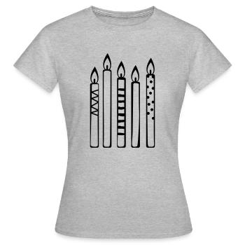 Bougies - T-shirt Femme - gris chiné - Devant - AI Model Female 172 dark (172cm)