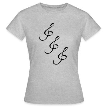 Cello-Tasten - Frauen T-Shirt - Grau meliert - Vorne - AI Model Female 172 dark (172cm)