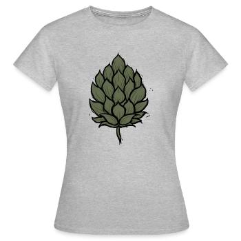 Hopfen - Frauen T-Shirt - Grau meliert - Vorne - AI Model Female 172 dark (172cm)