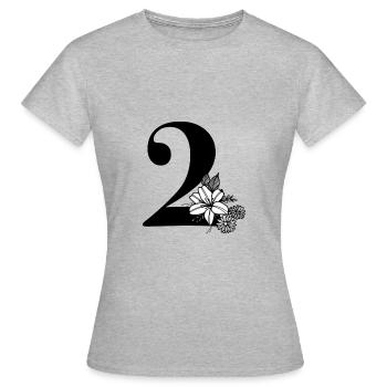 Numéro 2 - T-shirt Femme - gris chiné - Devant - AI Model Female 172 dark (172cm)