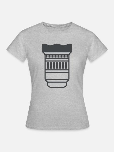 Kameraobjektiv - Frauen T-Shirt - Grau meliert
