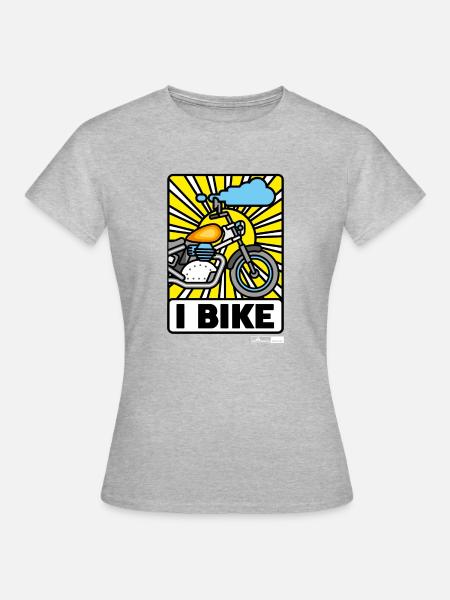 I Bike - Frauen T-Shirt - Grau meliert