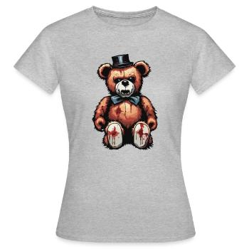 Ours en peluche / Peluche / Animal en peluche / Idée cadeau - T-shirt Femme - gris chiné - Devant - AI Model Female 172 dark (172cm)
