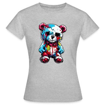 Teddybär / Kuscheltier / Stofftier / Geschenkidee - Frauen T-Shirt - Grau meliert - Vorne - AI Model Female 172 dark (172cm)