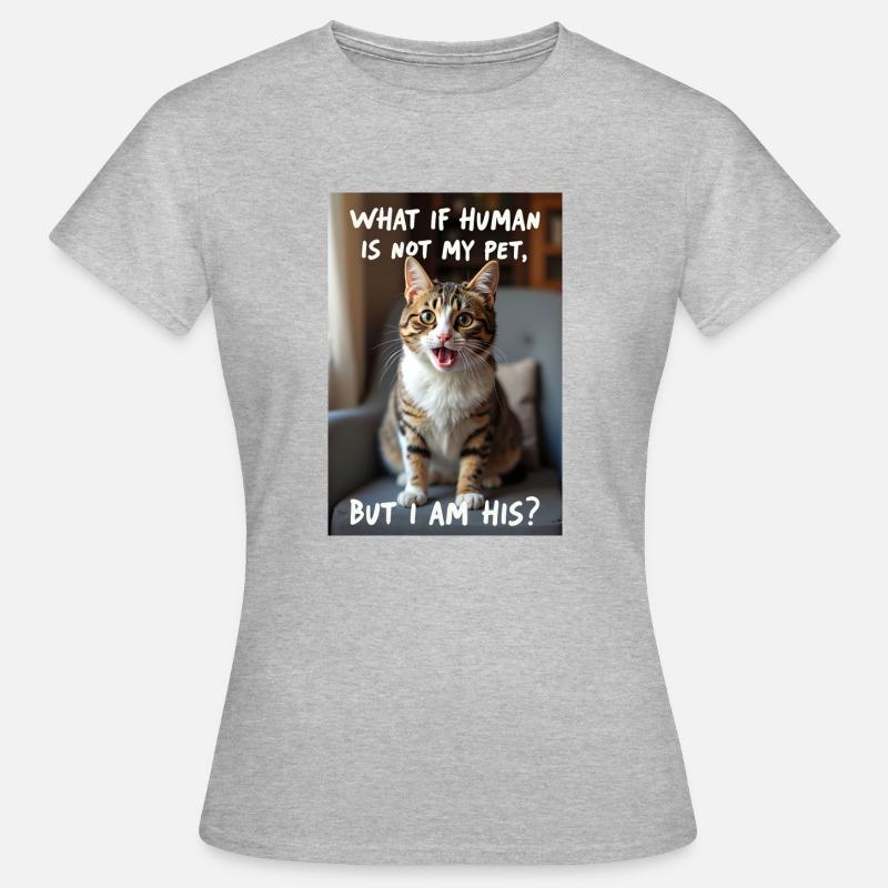 A cat with a funny caption. - Women's T-Shirt - heather grey