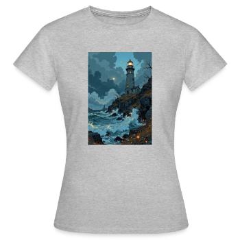 Image d’un phare. - T-shirt Femme - gris chiné - Devant - AI Model Female 172 dark (172cm)