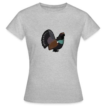 Animaux forestiers à motif de grand tétras - T-shirt Femme - gris chiné - Devant - AI Model Female 172 dark (172cm)