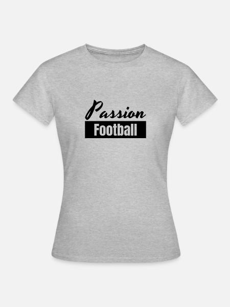 Leidenschaft für Fußball - Frauen T-Shirt - Grau meliert
