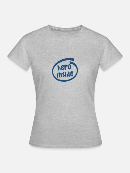hero inside (1802C) - Frauen T-Shirt - Grau meliert