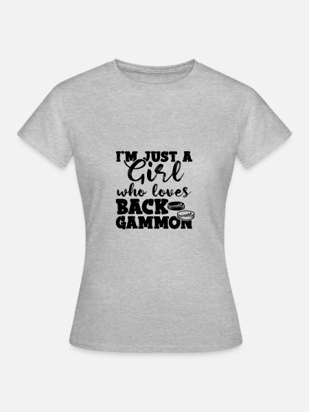 frau liebt backgammon - Frauen T-Shirt - Grau meliert