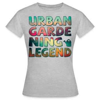 Légende du jardinage urbain - T-shirt Femme - gris chiné - Devant - AI Model Female 172 dark (172cm)