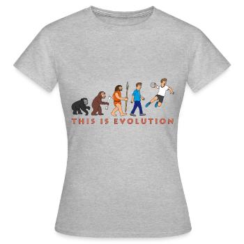 evolution_handball_comic_122012_c - T-shirt Femme - gris chiné - Devant - AI Model Female 172 dark (172cm)