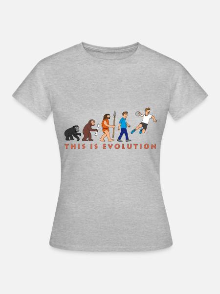 evolution_handball_comic_122012_c - Frauen T-Shirt - Grau meliert