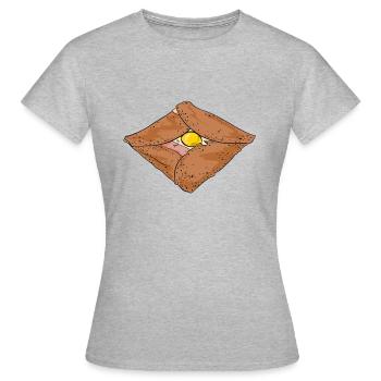 Galette Bretonne / Breizh / Bretagne - T-shirt Femme - gris chiné - Devant - AI Model Female 172 dark (172cm)