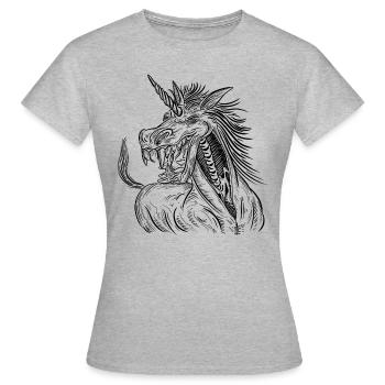 Zombie unicorn / Halloween unicorn - Women's T-Shirt - heather grey - Front - AI Model Female 172 dark (172cm)