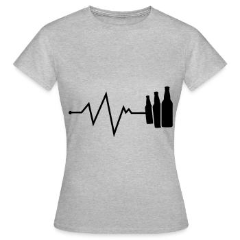 beer pulse - Women's T-Shirt - heather grey - Front - AI Model Female 172 dark (172cm)