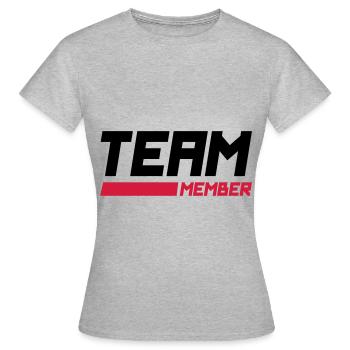 membre de l’équipe - T-shirt Femme - gris chiné - Devant - AI Model Female 172 dark (172cm)