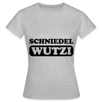 schniedelwutzi penis pimmel lustig - Frauen T-Shirt - Grau meliert - Vorne - AI Model Female 172 dark (172cm)