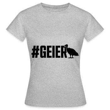 geier hashtag - Frauen T-Shirt - Grau meliert - Vorne - AI Model Female 172 dark (172cm)