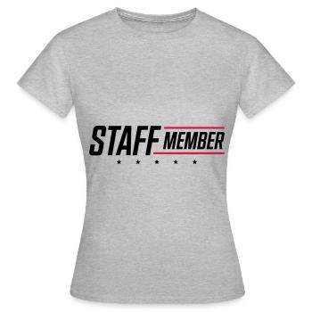 staff member - T-shirt Femme - gris chiné - Devant - AI Model Female 172 dark (172cm)