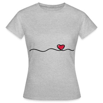 coeur ligne symbole coeur amour - T-shirt Femme - gris chiné - Devant - AI Model Female 172 dark (172cm)