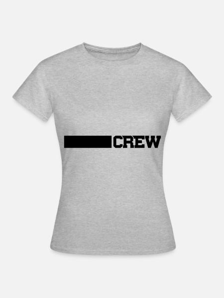 crew strich - Frauen T-Shirt - Grau meliert