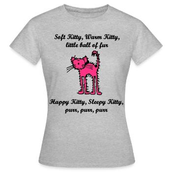 soft_kitty - Frauen T-Shirt - Grau meliert - Vorne - AI Model Female 172 dark (172cm)