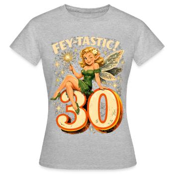 Fey-tastic : Fée et Elfe rétro du 30e anniversaire - T-shirt Femme - gris chiné - Devant - AI Model Female 172 dark (172cm)