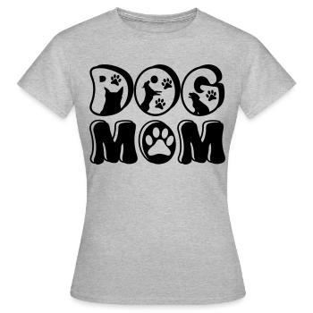 Dog Mom - Frauen T-Shirt - Grau meliert - Vorne - AI Model Female 172 dark (172cm)