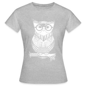 nerd eule nachtvogel geek nerdy geschenk shirt - Frauen T-Shirt - Grau meliert - Vorne - AI Model Female 172 dark (172cm)