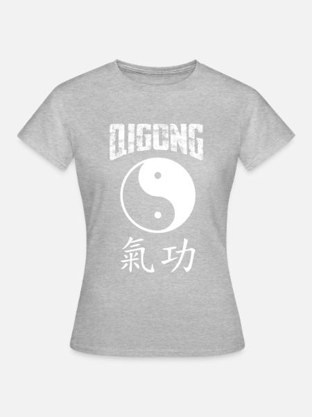 Qigong Yoga Geschenke - Frauen T-Shirt - Grau meliert