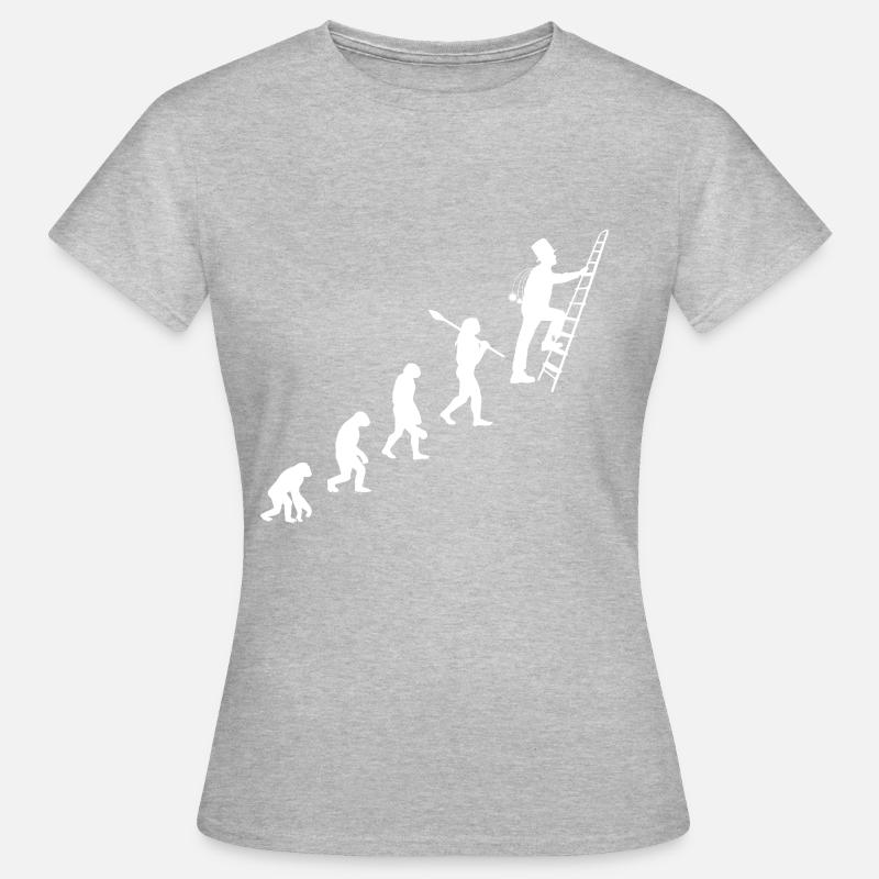 Schornsteinfeger Glück Evolution Geschenk - Frauen T-Shirt - Grau meliert