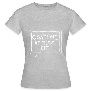 Révolution Résistance Consommation Capitalisme Politique - T-shirt Femme - gris chiné - Devant - AI Model Female 172 dark (172cm)