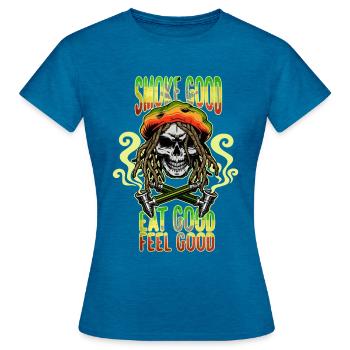 Weed Cannabis Marijuana Pot Gift - Women's T-Shirt - antique blue sapphire heather - Front - AI Model Female 172 dark (172cm)