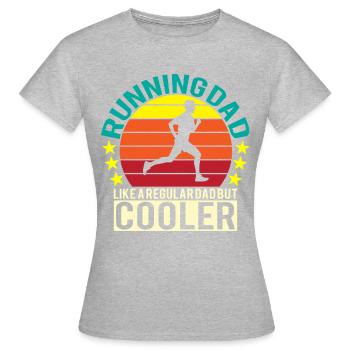 Retro Vater Joggen Papa Rennen Geschenk - Frauen T-Shirt - Grau meliert - Vorne - AI Model Female 172 dark (172cm)