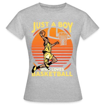 Juste un garçon qui aime le basket - T-shirt Femme - gris chiné - Devant - AI Model Female 172 dark (172cm)