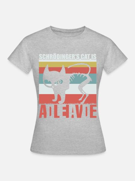 Schrödinger's Katze ist Tot lebendig - Frauen T-Shirt - Grau meliert
