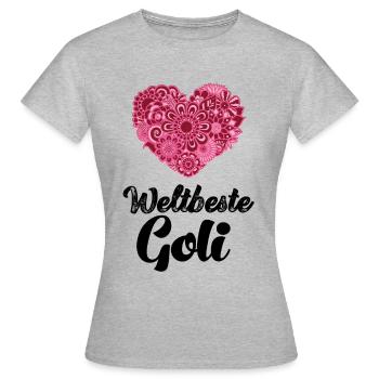 Weltbeste Goli fragen Patentante Österreich - Frauen T-Shirt - Grau meliert - Vorne - AI Model Female 172 dark (172cm)