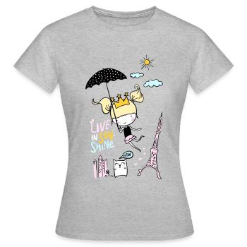 Girls with umbrella - T-shirt for toddler girls - Women's T-Shirt - heather grey - Front - AI Model Female 172 dark (172cm)