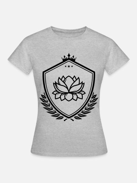 Wasserrose wappen - Frauen T-Shirt - Grau meliert