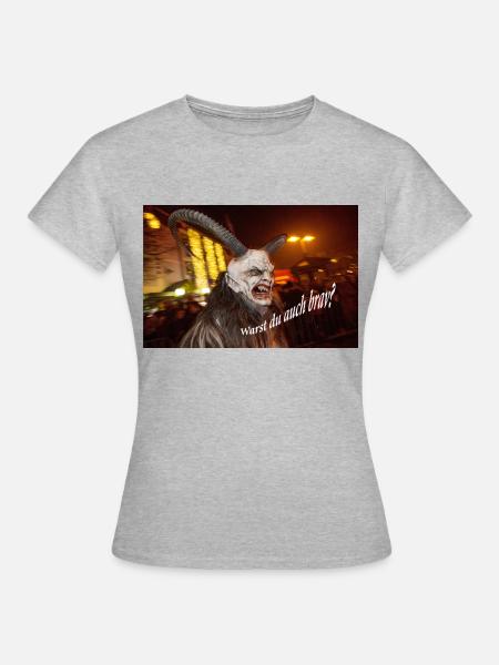 Warst du auch brav? - Frauen T-Shirt - Grau meliert