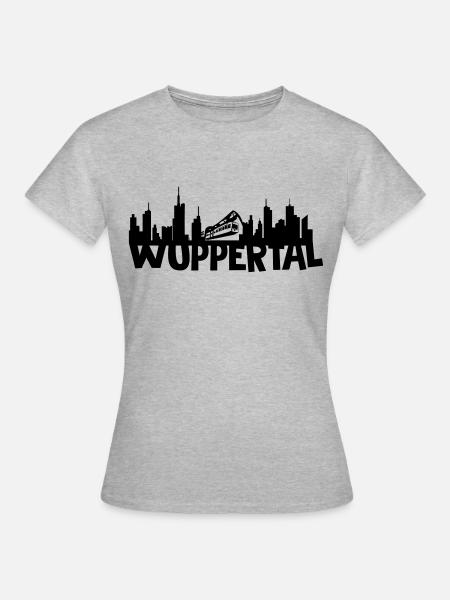 Wuppertal Skyline - Frauen T-Shirt - Grau meliert
