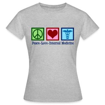 Peace Love Internal Medicine - Women's T-Shirt - heather grey - Front - AI Model Female 172 dark (172cm)
