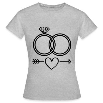 Anneaux de mariage symbole icône anneaux mariage - T-shirt Femme - gris chiné - Devant - AI Model Female 172 dark (172cm)