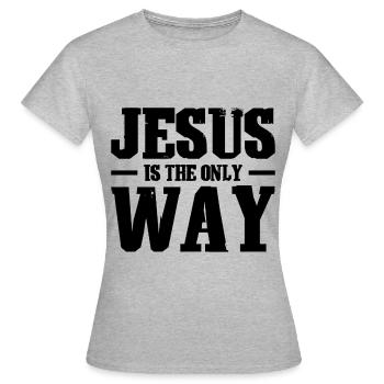 Jésus-Christ Foi - T-shirt Femme - gris chiné - Devant - AI Model Female 172 dark (172cm)