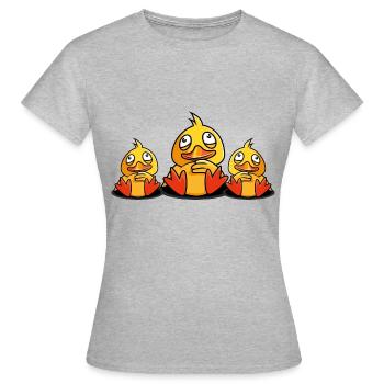 ente quietscheente comic - Frauen T-Shirt - Grau meliert - Vorne - AI Model Female 172 dark (172cm)