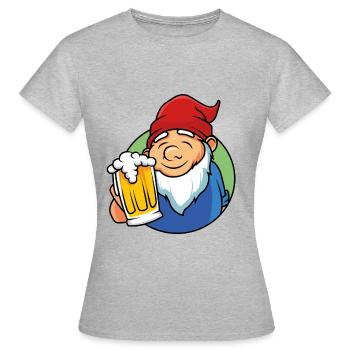 nain de jardin bière nain - T-shirt Femme - gris chiné - Devant - AI Model Female 172 dark (172cm)